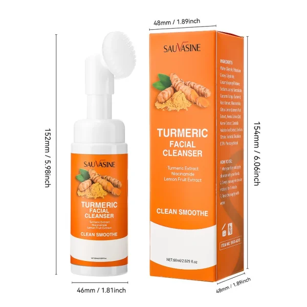 Cleanser Moisturize Facial Brightening Skin Tone Face Wash Foam with Brush Skin Care. - Image 7