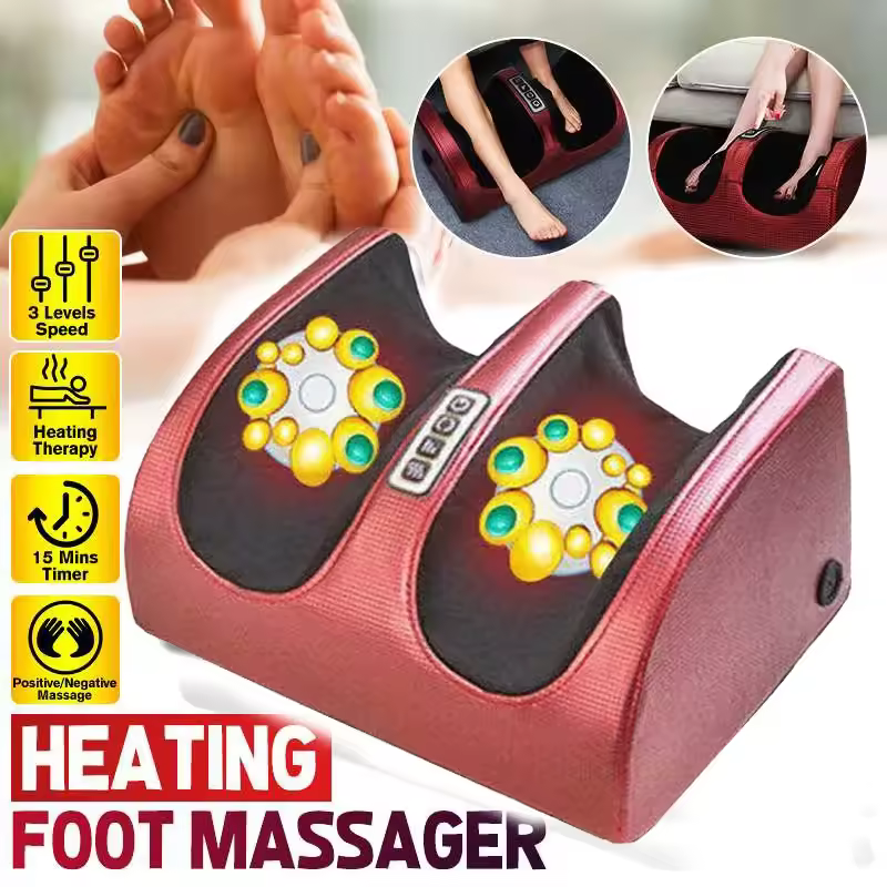 Kneading Roller Muscle Relaxation Pain Relief Foot Massager Heating Therapy